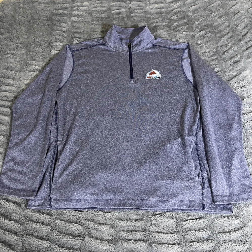 ProEdge NHL Colorado Avalanche Mens XL 1/4 Zip Pullover Heather Purple AP773